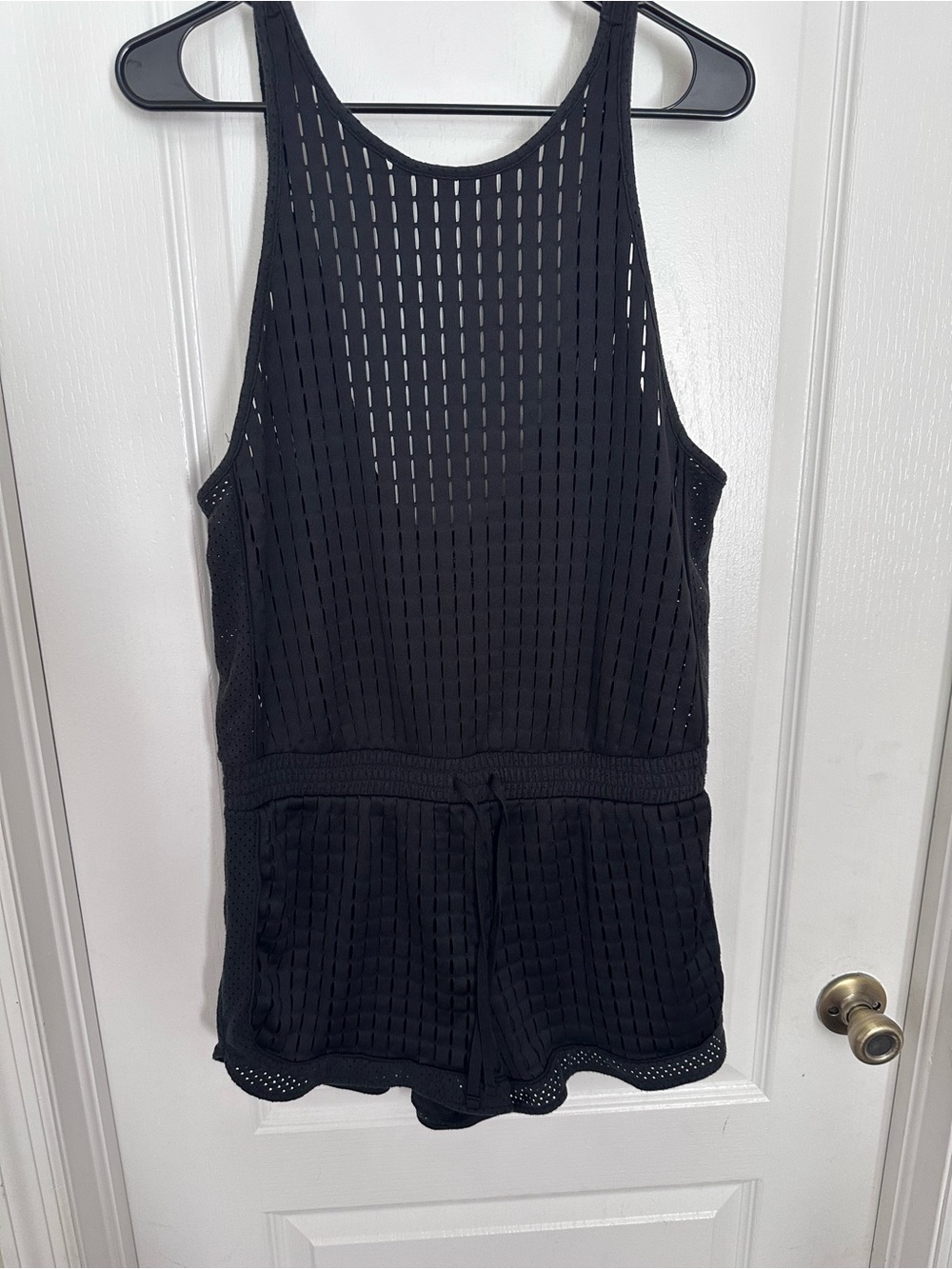 Victoria Sport Black Laser Cut Active Romper Size M
